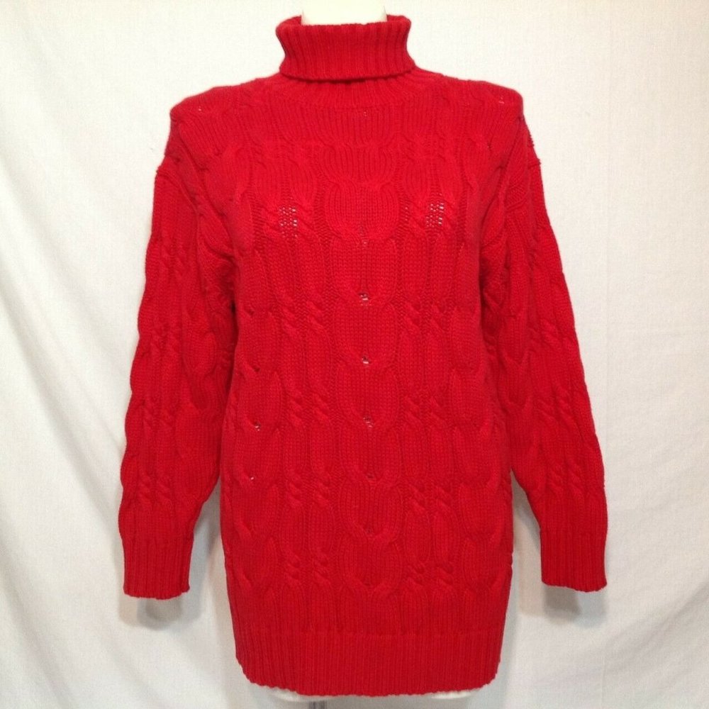 Gap Cable Knit Red Turtleneck Pullover Sweater